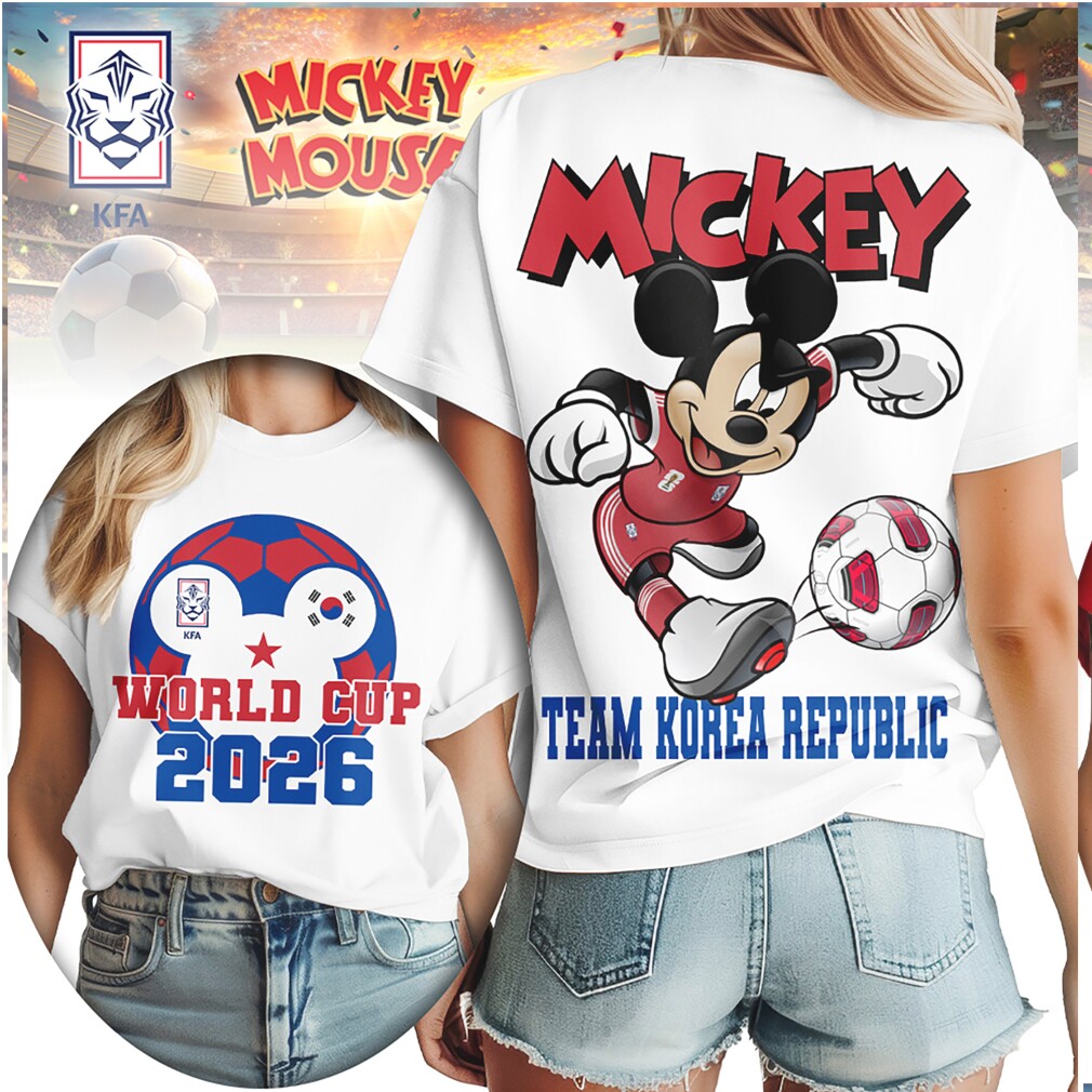 Mickey Mouse Team Korea Republic World Cup 2026 Soccer T Shirt Mickey Mouse Team Korea Republic World Cup 2026 Soccer T Shirt