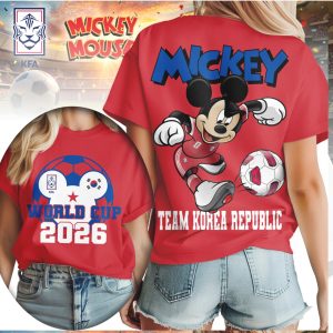 Mickey Mouse Team Korea Republic World Cup 2026 Soccer T Shirt