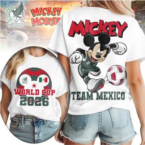 Mickey Mouse Team Mexico Football 2026 World Cup Supporter T Shirt Mickey Mouse Team Mexico Football 2026 World Cup Supporter T Shirt