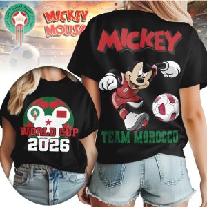Mickey Mouse Team Morocco Soccer World Cup 2026 Football T Shirt
