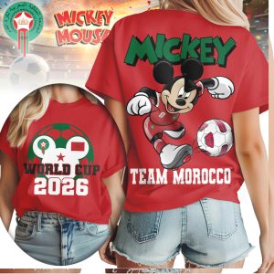 Mickey Mouse Team Morocco World Cup 2026 Fan Jersey T Shirt Mickey Mouse Team Morocco World Cup 2026 Fan Jersey T Shirt