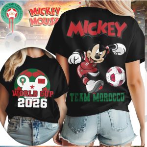Mickey Mouse Team Morocco World Cup 2026 Fan Jersey T Shirt