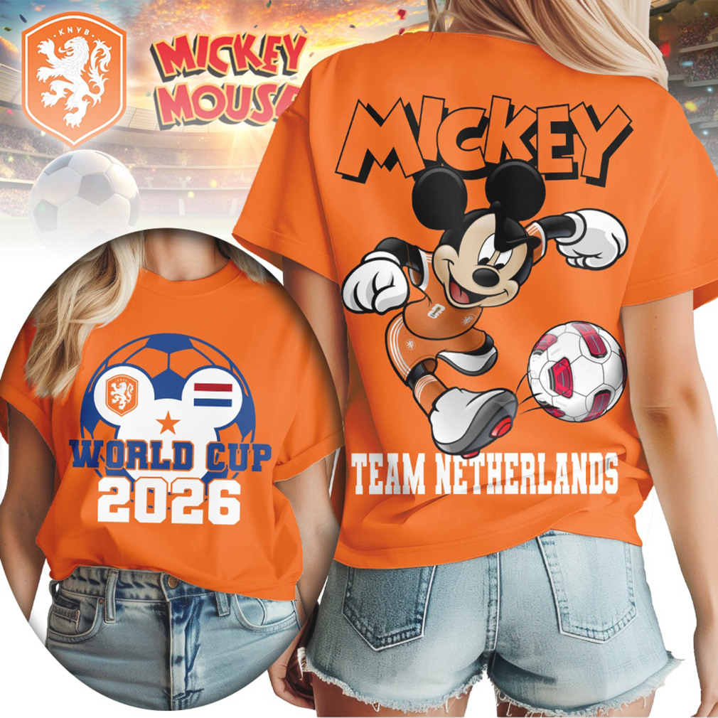 Mickey Mouse Team Netherlands Orange Soccer World Cup 2026 T Shirt Mickey Mouse Team Netherlands Orange Soccer World Cup 2026 T Shirt