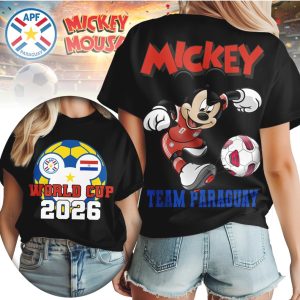 Mickey Mouse Team Paraguay Soccer World Cup 2026 Commemorative T Shirt