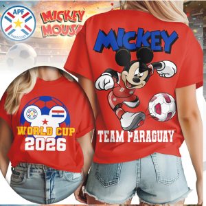 Mickey Mouse Team Paraguay World Cup 2026 Football T Shirt