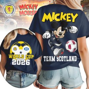 Mickey Mouse Team Scotland Soccer Supporter World Cup 2026 T Shirt