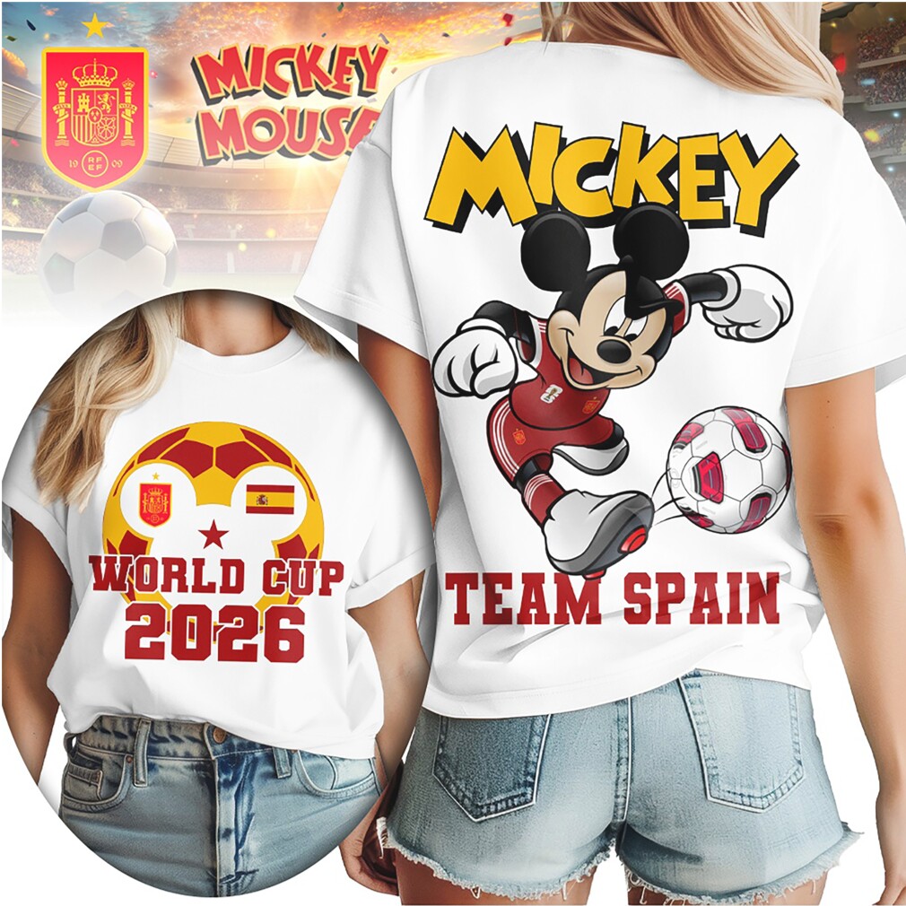 Mickey Mouse Team Spain Soccer World Cup 2026 Footbal T Shirt Mickey Mouse Team Spain Soccer World Cup 2026 Footbal T Shirt