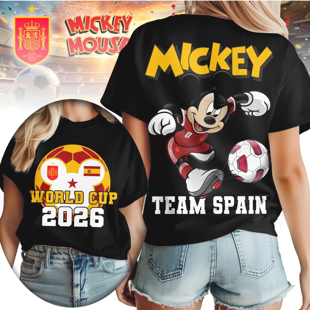 Mickey Mouse Team Spain Soccer World Cup 2026 Footbal T Shirt Mickey Mouse Team Spain Soccer World Cup 2026 Footbal T Shirt