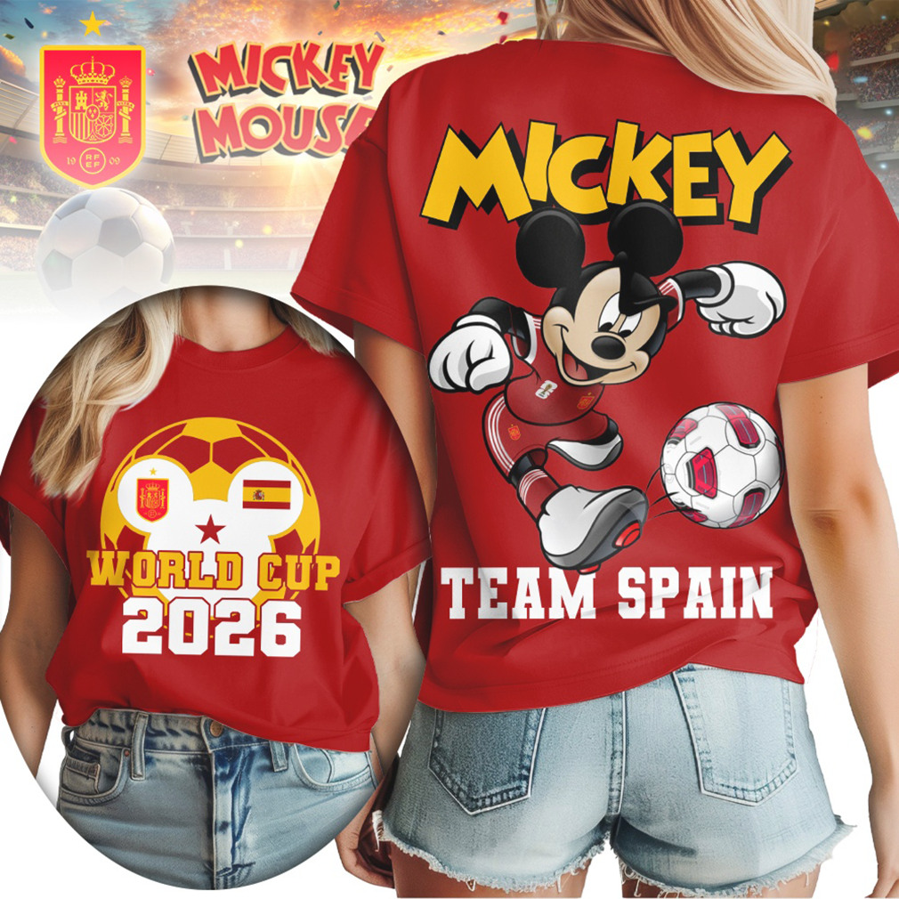 Mickey Mouse Team Spain Soccer World Cup 2026 Footbal T Shirt Mickey Mouse Team Spain Soccer World Cup 2026 Footbal T Shirt