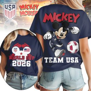 Mickey Mouse Team USA Soccer T Shirt World Cup 2026 American Fan Gear T Shirt