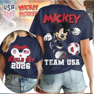 Mickey Mouse Team USA World Cup 2026 Soccer Fan T Shirt