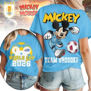 Mickey Mouse Team Uruguay Soccer World Cup 2026 Fan Gear T Shirt