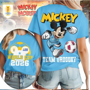 Mickey Mouse Team Uruguay World Cup 2026 Football Fan T Shirt
