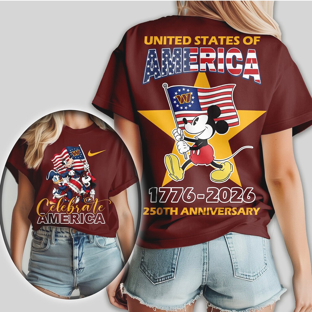 Mickey Mouse Washington Commanders 250th Anniversary 1776 2026 Football T Shirt Mickey Mouse Washington Commanders 250th Anniversary 1776 2026 Football T Shirt