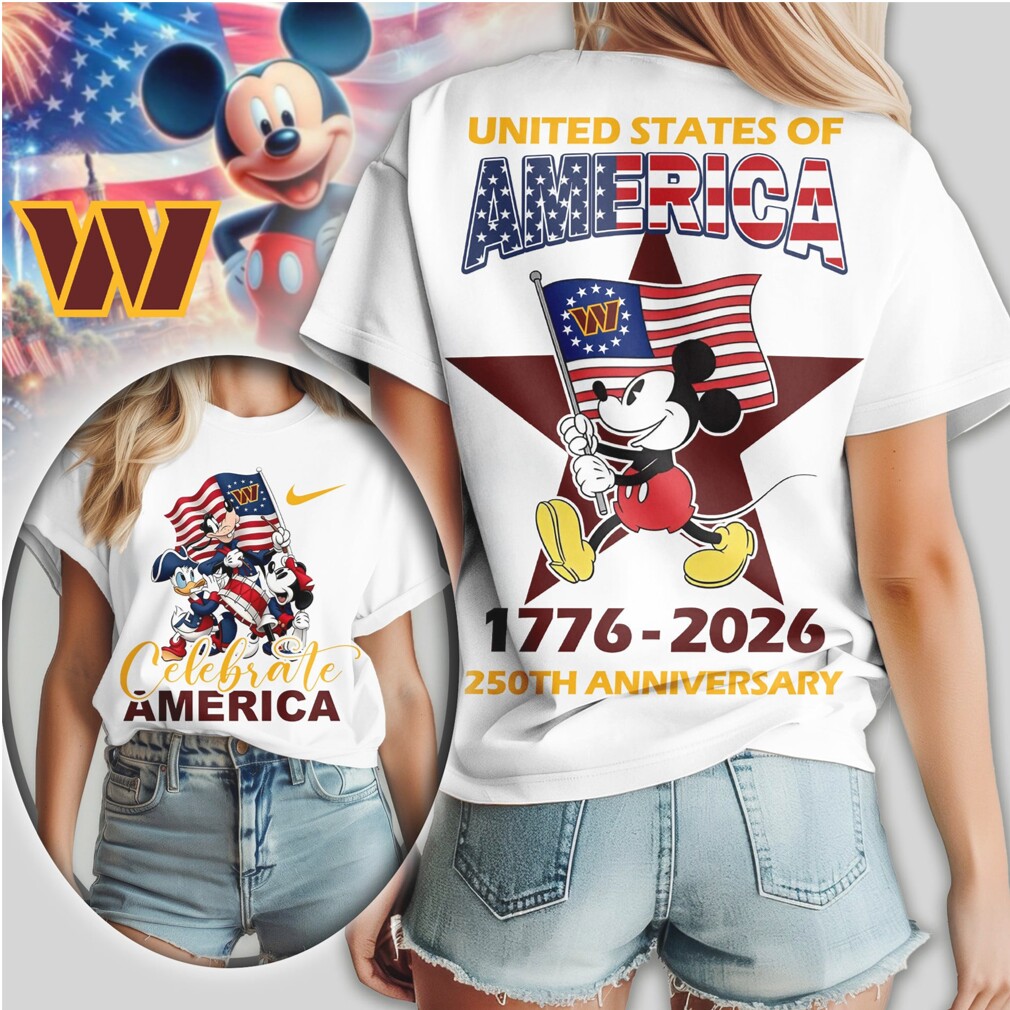 Mickey Mouse Washington Commanders 250th Anniversary 1776 2026 Football T Shirt Mickey Mouse Washington Commanders 250th Anniversary 1776 2026 Football T Shirt