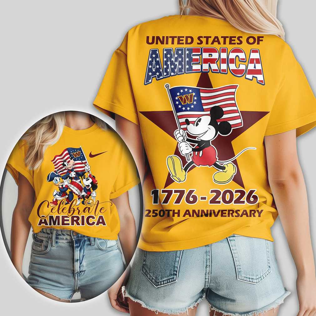 Mickey Mouse Washington Commanders 250th Anniversary 1776 2026 Football T Shirt Mickey Mouse Washington Commanders 250th Anniversary 1776 2026 Football T Shirt