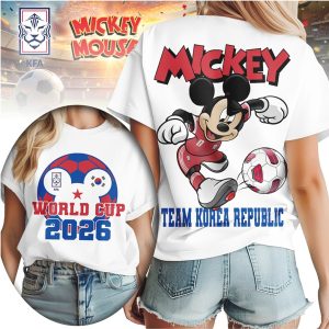 Mickey Mouse World Cup 2026 South Korea Soccer Team T Shirt Mickey Mouse World Cup 2026 South Korea Soccer Team T Shirt