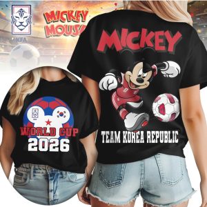 Mickey Mouse World Cup 2026 South Korea Soccer Team T Shirt