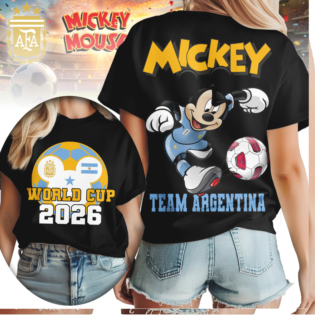 Mickey Mouse World Cup 2026 Team Argentina Soccer Fan T Shirt Mickey Mouse World Cup 2026 Team Argentina Soccer Fan T Shirt