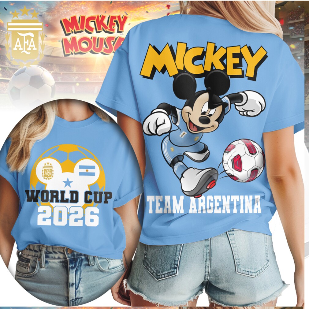 Mickey Mouse World Cup 2026 Team Argentina Soccer Fan T Shirt Mickey Mouse World Cup 2026 Team Argentina Soccer Fan T Shirt