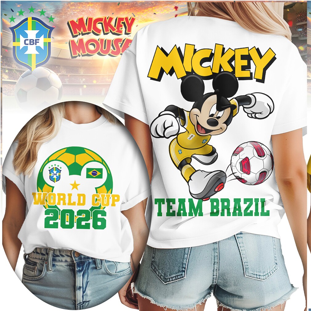 Mickey Mouse World Cup 2026 Team Brazil Football Fan Shirt Mickey Mouse World Cup 2026 Team Brazil Football Fan Shirt