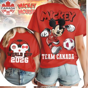 Mickey Mouse World Cup 2026 Team Canada Soccer Supporter T Shirt Mickey Mouse World Cup 2026 Team Canada Soccer Supporter T Shirt