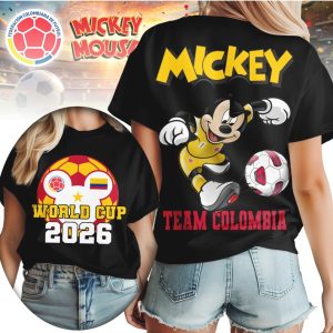 Mickey Mouse World Cup 2026 Team Colombia Soccer T Shirt