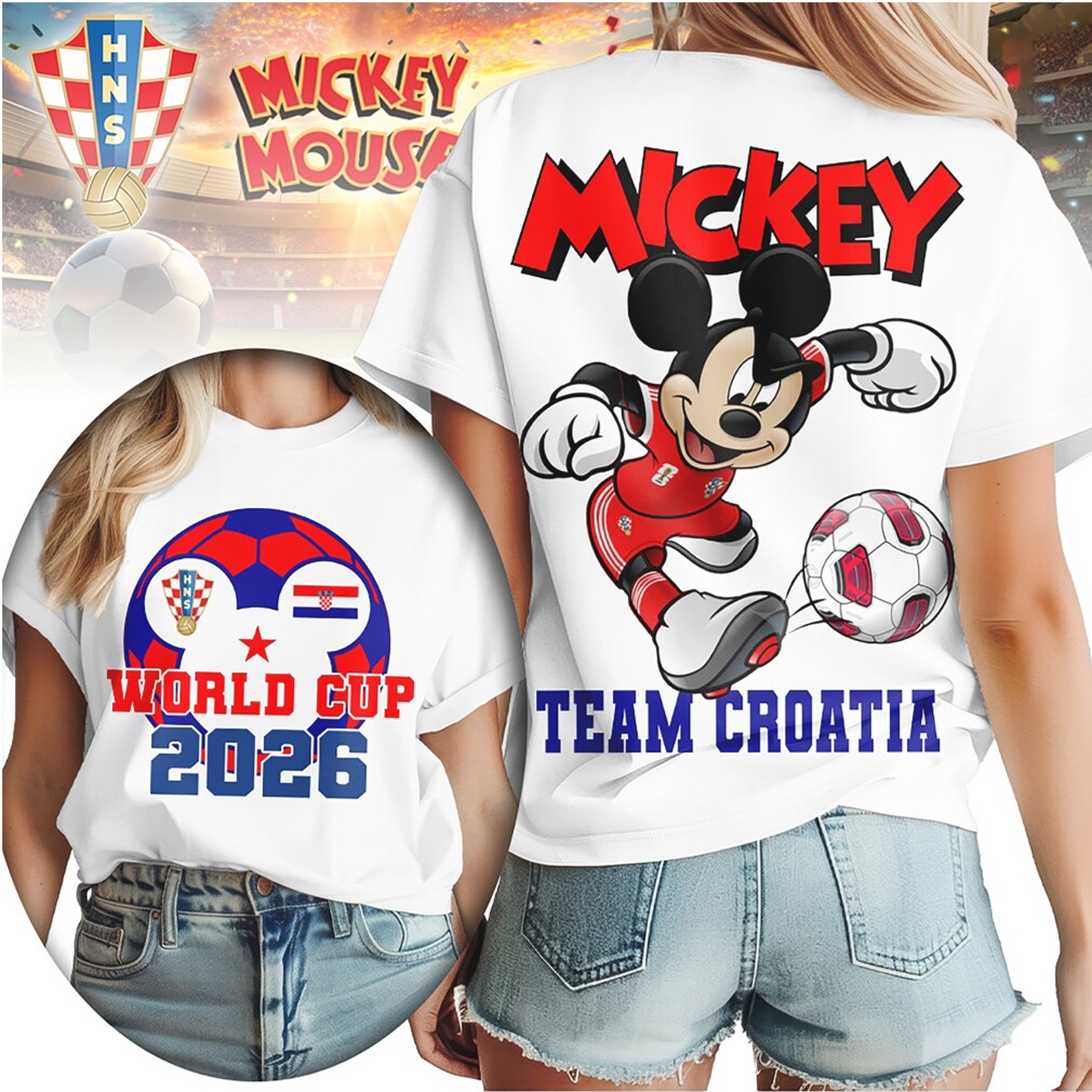 Mickey Mouse World Cup 2026 Team Croatia Football Fan T Shirt Mickey Mouse World Cup 2026 Team Croatia Football Fan T Shirt