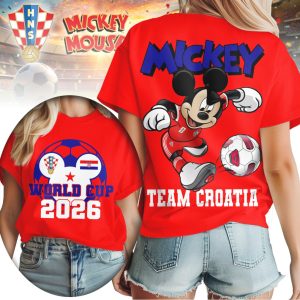 Mickey Mouse World Cup 2026 Team Croatia Football Fan T Shirt