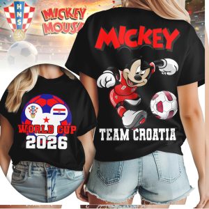 Mickey Mouse World Cup 2026 Team Croatia Soccer Fan T Shirt Mickey Mouse World Cup 2026 Team Croatia Soccer Fan T Shirt