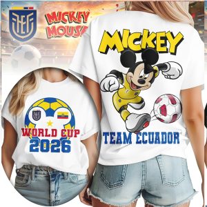 Mickey Mouse World Cup 2026 Team Ecuador Football Supporter Shirt