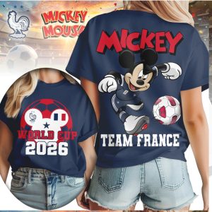 Mickey Mouse World Cup 2026 Team France Soccer Fan T Shirt