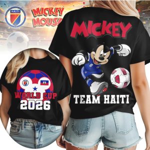 Mickey Mouse World Cup 2026 Team Haiti Football Fan Apparel T Shirt