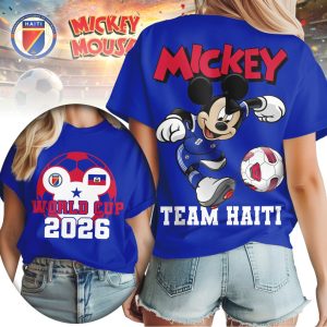 Mickey Mouse World Cup 2026 Team Haiti Football Fan Apparel T Shirt