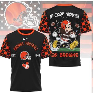 Mickey Mouse x Cleveland Browns NFL Football Shirt