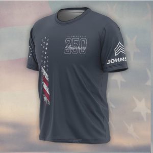 Minimalist America 250th Anniversary 1776 2026 Vertical Flag Shirt