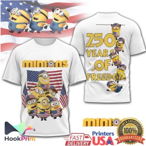 Minions 250 Years of Freedom USA Patriotic American Flag T Shirt