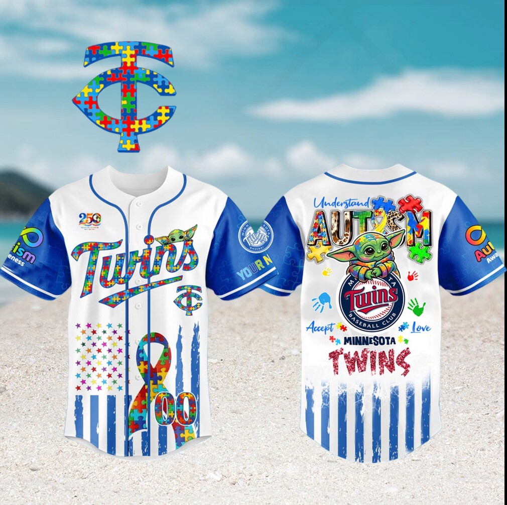 Minnesota Twins Autism Awareness Baby Yoda Personalized Baseball Jersey Minnesota Twins Autism Awareness Baby Yoda Personalized Baseball Jersey