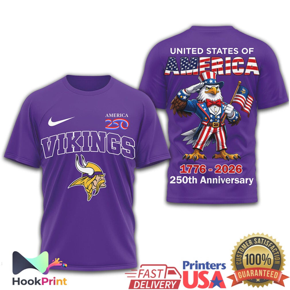 Minnesota Vikings 250th Anniversary United States of America T Shirt Minnesota Vikings 250th Anniversary United States of America T Shirt