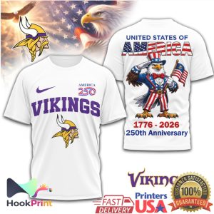 Minnesota Vikings 250th Anniversary United States of America T Shirt