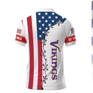 Minnesota Vikings American Flag Laced Style Polo Shirt