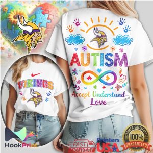 Minnesota Vikings Autism Awareness Accept Understand Love Infinity T Shirt