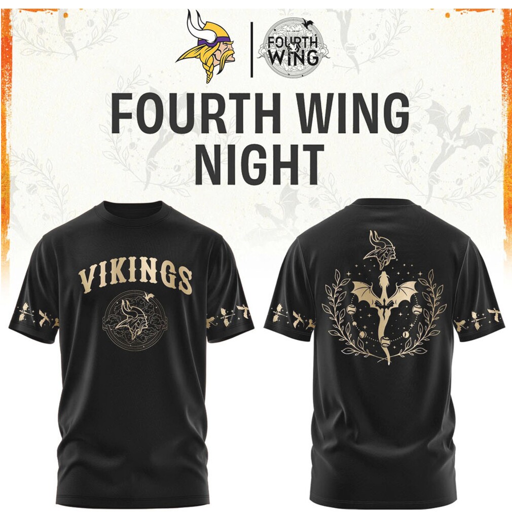 Minnesota Vikings Fourth Wing Night Dragon Rider T Shirt Minnesota Vikings Fourth Wing Night Dragon Rider T Shirt
