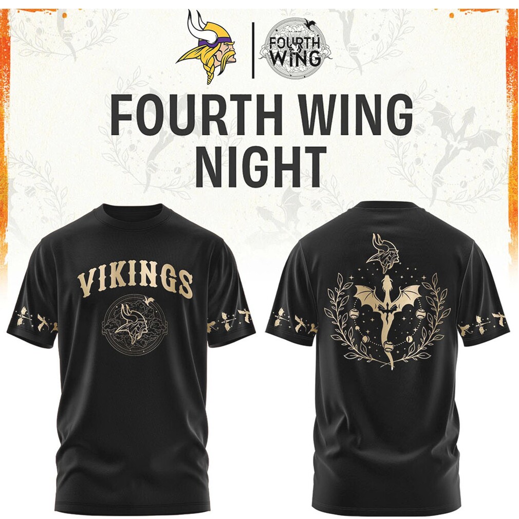 Minnesota Vikings Fourth Wing Night Dragon Rider T Shirt Minnesota Vikings Fourth Wing Night Dragon Rider T Shirt