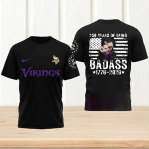 Minnesota Vikings Joker Badass 1776 2026 Patriotic Anniversary NFL T Shirt