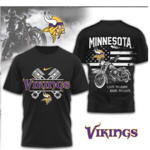 Minnesota Vikings Motorcycle NFL Biker NFL Shirtr