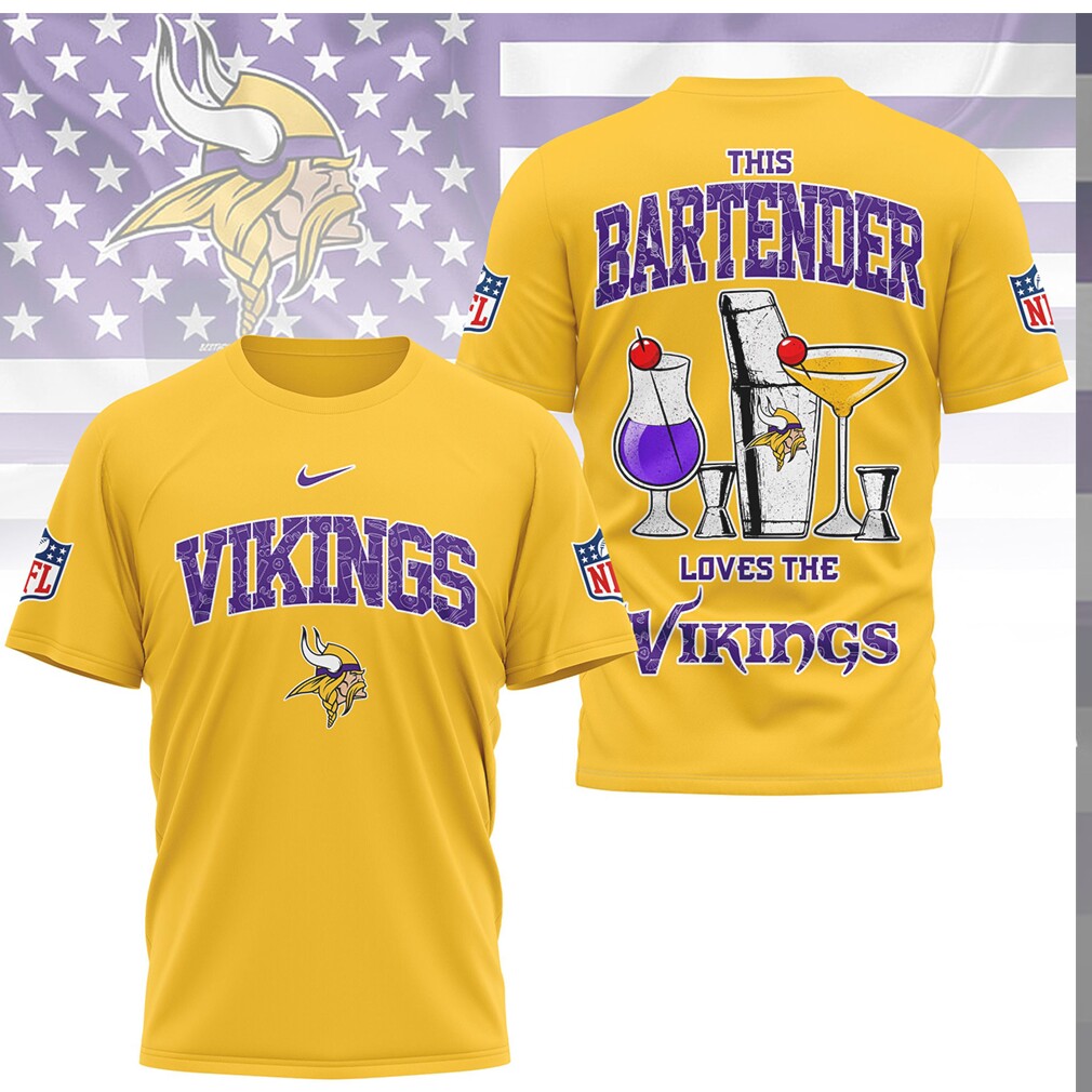 Minnesota Vikings NFL This Bartender Loves The Vikings Purple Gold T Shirt Minnesota Vikings NFL This Bartender Loves The Vikings Purple Gold T Shirt