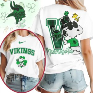 Minnesota Vikings Snoopy Lucky Shamrock St Patricks Day NFL Football T Shirt Minnesota Vikings Snoopy Lucky Shamrock St Patricks Day NFL Football T Shirt
