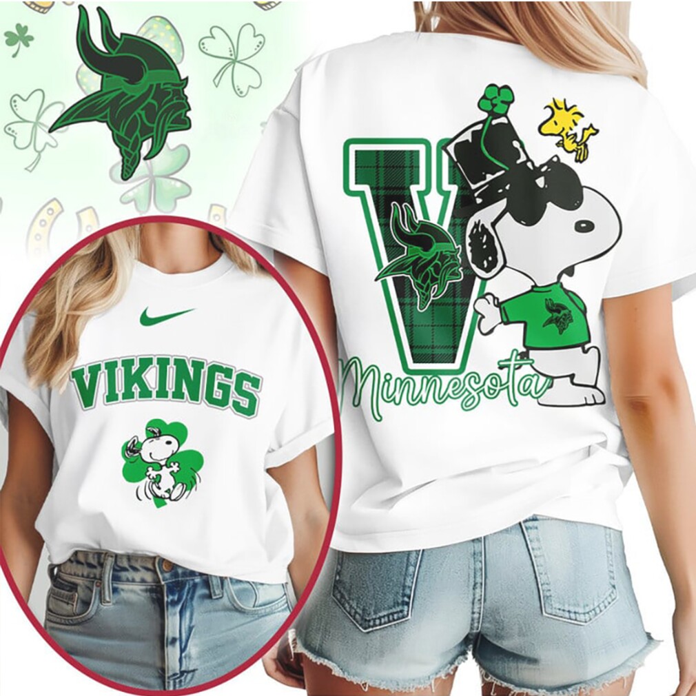 Minnesota Vikings Snoopy Lucky Shamrock St Patricks Day NFL Football T Shirt Minnesota Vikings Snoopy Lucky Shamrock St Patricks Day NFL Football T Shirt