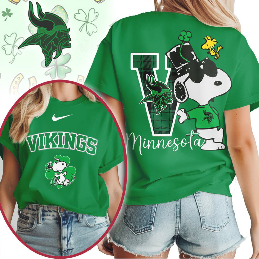 Minnesota Vikings Snoopy Lucky Shamrock St Patricks Day NFL Football T Shirt Minnesota Vikings Snoopy Lucky Shamrock St Patricks Day NFL Football T Shirt